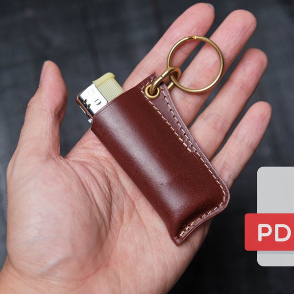 Leather Lighter Sleeve/Keychain PDF Template Set No.24 - Digital Leatherworking Pattern - A4 & Letter Size