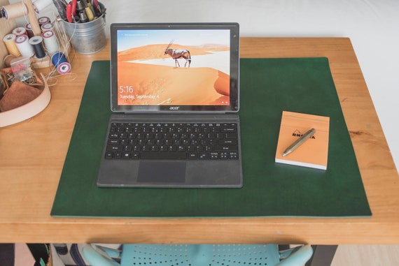 12 Colors Green Buttero Leather Desk Keyboard Mouse Pad Etsy