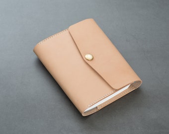 A6/Hobonichi/Midori MD Natural Trifold Leather Notebook Cover