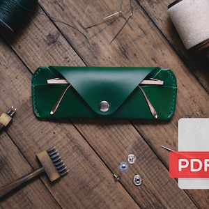 Leather Glasses and Sunglasses Sleeve PDF Template Set No.35 - Digital Leatherworking Pattern - A4 & Letter Size