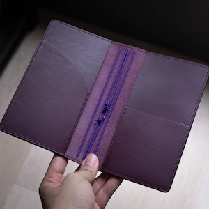 ALL SIZES - Purple Buttero Leather Stitched Traveler&#39;s Notebook (No inserts included)