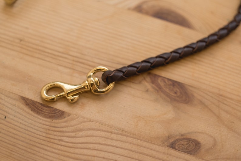 Round Braid Dark Brown Vegetable-tanned Leather Wallet Rope With Fish ...