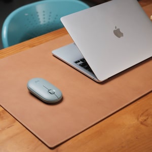 13 FARBEN - Genähte Karamell Buttero Leder Schreibtisch / Tastatur & Maus Pad