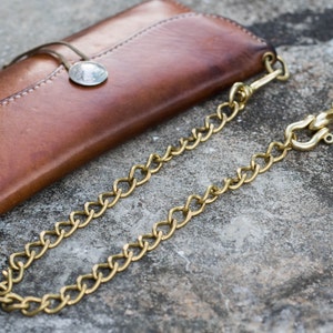 Solid Brass Wallet Chain With Fish Hook - Etsy