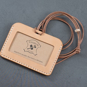 Natural Vegetable-tanned Leather ID Card Holder (Long)