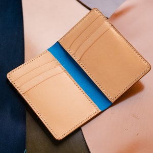 7 COLORS Shell Cordovan & Natural Leather Vertical Card Wallet image 1