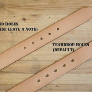 Variants for belt holes (round holes and teardrop holes)