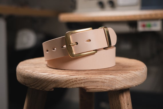 Vegetable-tanned Leather Standard Belt (1.5 inch, 38 mm wide), CUSTOMIZABLE