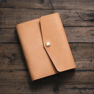 6 COLORS - B6/Stalogy Natural Pebbled Leather Trifold Notebook Cover