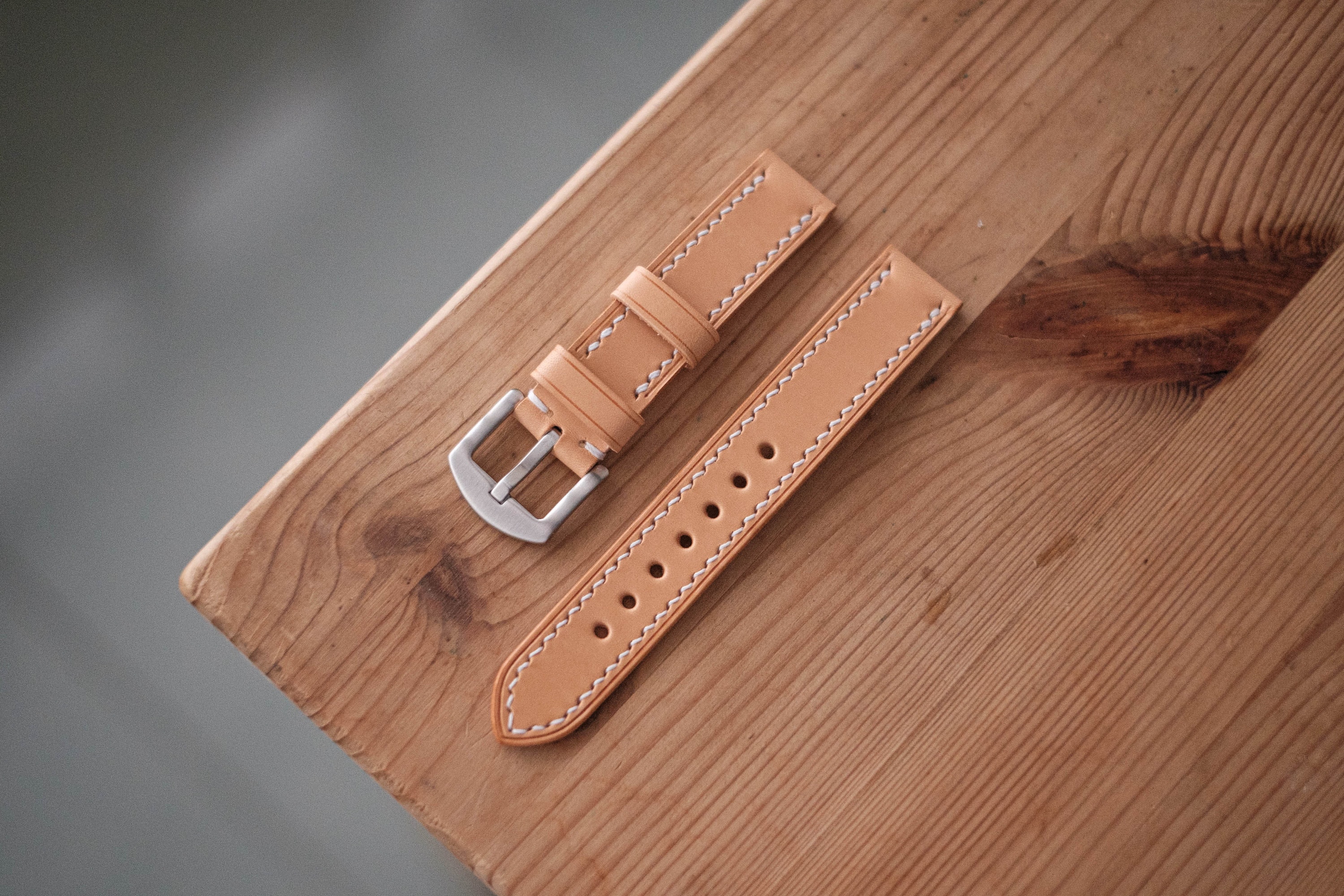 Natural leather watch best sale strap
