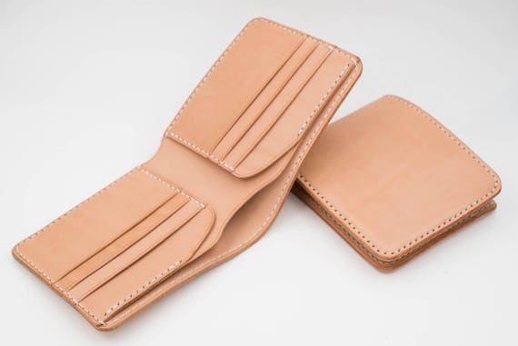 6 slot Natural Leather Billfold Wallet for Men Etsy Canada