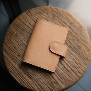 ALL SIZES - Natural Pebbled Leather Stitched Traveler's Notebook w/ Strap Closure (No inserts included)