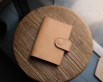 ALL SIZES - Natural Pebbled Leather Stitched Traveler&#39;s Notebook w/ Strap Closure (No inserts included)