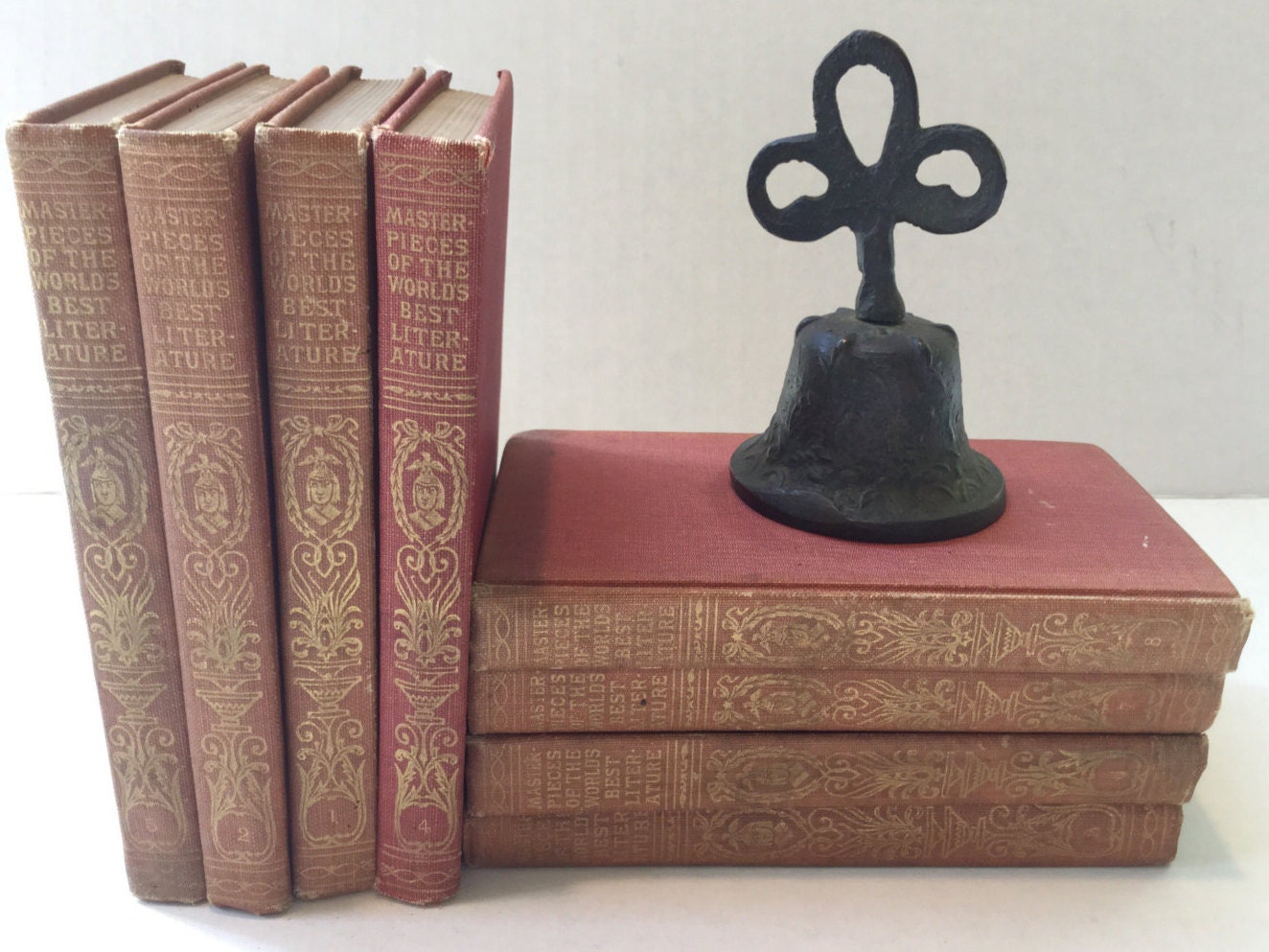 Antique Decorative Books from 1910 complete set of 8 Masterpieces of