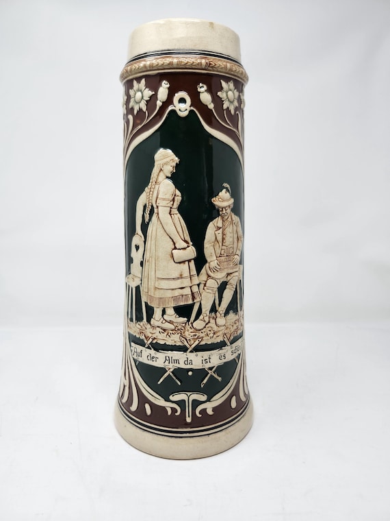 Beer Stein 2 liter Vintage Ceramic #998 Germany 8' on bottom No Lid.