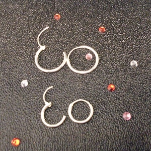 Créole tube huggie en argent, Boucle d'oreille en argent sterling 925, Tiny 10 mm & Small 14 mm, Plusieurs trous, créoles pour dormeuse à l'infini, mini créole