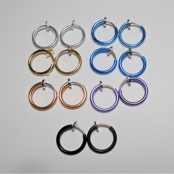 No Pierce Hoop, versatile clip on hoop, for lip, conch, nose, ears - Fake piercing,