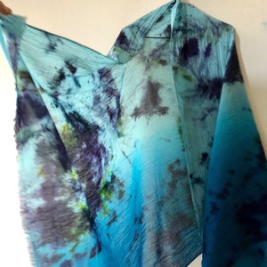 Hand-Painted Organic Cotton Pareo Scarf: Boho Beach Cover-Up