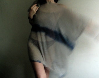 Hand-Dyed Linen Tunic: Oversized Vegan Knit Summer Top