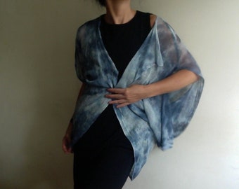 Hand-Dyed Linen Knit Cardigan: Versatile Bolero Kimono Top