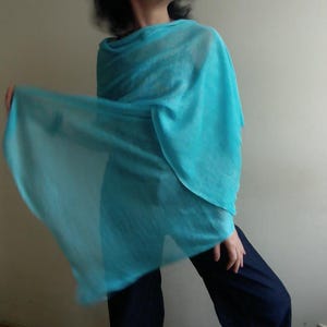 Unique, hand-dyed linen scarf, linen knit shawl, wrap organic linen, Bridal Shawl, Bride&#39;s Scarf, Summer evening shawl, linen wrap by Tati