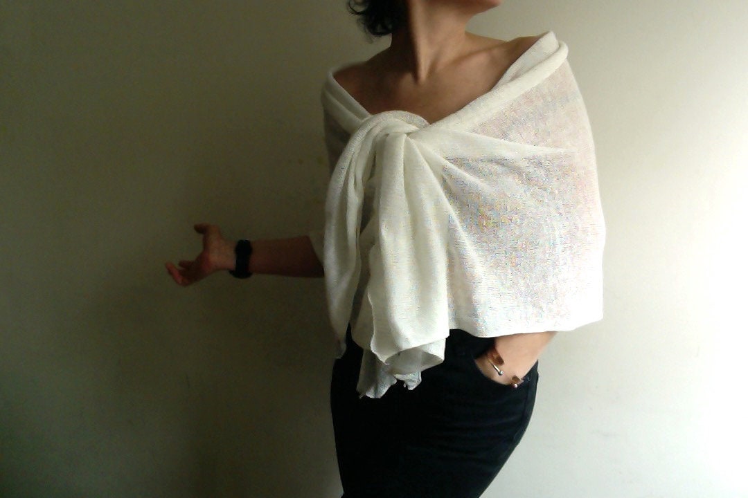 Organic Linen Knit Shawl