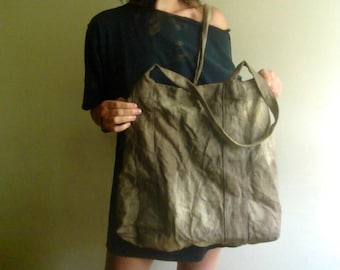 Linen tote bag, natural dyed linen, XXL bag, Large Vegan Bag, recycled linen bag, unique Bag, Reusable Bag, beige Bag by Tati