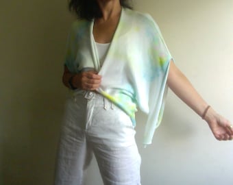 Hand-Dyed Cotton Knit Shrug: Lightweight Summer Bolero