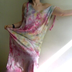 colorful maxi dress, long summer dress, hand dyed maxi dress for summer, summer long tunic, unique dress, by Tati image 5