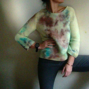 Hand-Dyed Viscose Knit Sweater: Soft Vegan Pullover