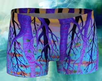 Purple Treetops Reflection Shorts