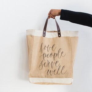 Custom Calligraphy Market Tote image 1