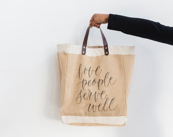 Custom Calligraphy Market Tote