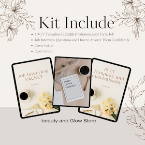 Kit Completo Laboral - Plantillas de currículum profesional | Cartas de presentación | Preparación para entrevistas