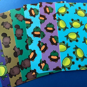 Lindas postales con estampado de animales: pato, ornitorrinco, postales 4x6 o impresiones pequeñas- paquete de 6