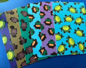 Lindas postales con estampado de animales: pato, ornitorrinco, postales 4x6 o impresiones pequeñas- paquete de 6