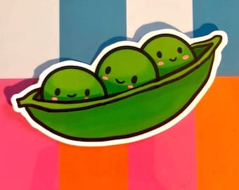 Tres guisantes en una vaina: pegatina de vinilo