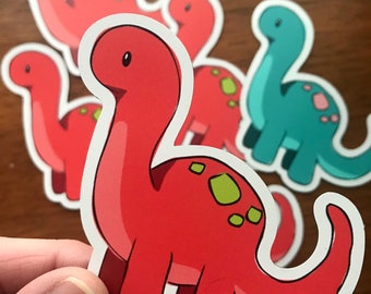 Imán Dino Rojo de Cuello Largo