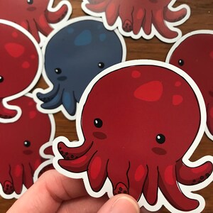 Dark Red Octopus Magnet