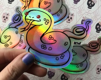 Pegatina de serpiente holográfica