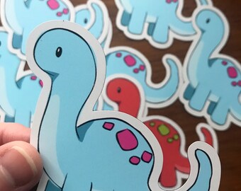 Imán Dino azul de cuello largo
