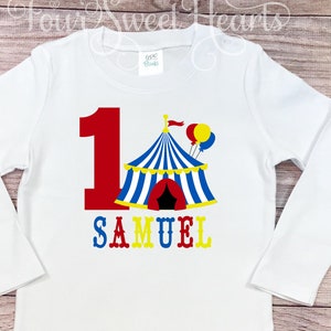 Circus Birthday Shirt Boys Carnival Shirt Boys Circus Birthday Boys First Birthday Shirt Boys Circus Shirt Boys Clown Shirt Circus Tent image 1