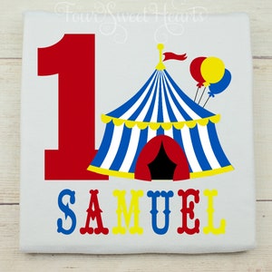 Circus Birthday Shirt Boys Carnival Shirt Boys Circus Birthday Boys First Birthday Shirt Boys Circus Shirt Boys Clown Shirt Circus Tent image 3