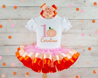 Pumpkin Birthday Outfit Little Pumpkin Outfit Fall Birthday Dress Girls First Birthday Pumpkin Tutu Girls Pumpkin Birthday Shirt