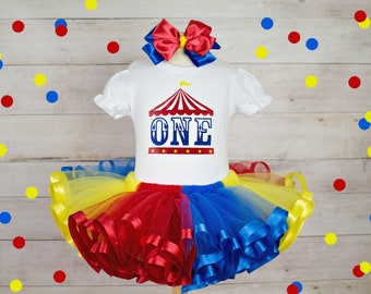 Circus Birthday Outfit Girl Carnival Outfit Circus Birthday Dress Girls First Birthday Circus Tutu Girls Circus Birthday Shirt Clown Outfit