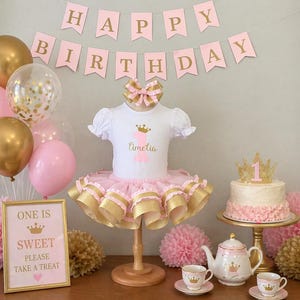 Pink and Gold First Birthday Outfit - Etsy
