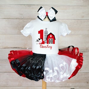 Farm Birthday Outfit Girls Barnyard First Birthday Farm Outfit Girl Birthday Outfit Girls Barn Birthday Outfit Girl Cow 1st Birthday Outfit