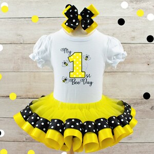 Girls Birthday Outfit Bee First Birthday Bee Tutu It&#39;s My Bee Day Shirt Bumble Bee Birthday Tutu Bee Sweet Birthday Bee 1st Birthday Outfit