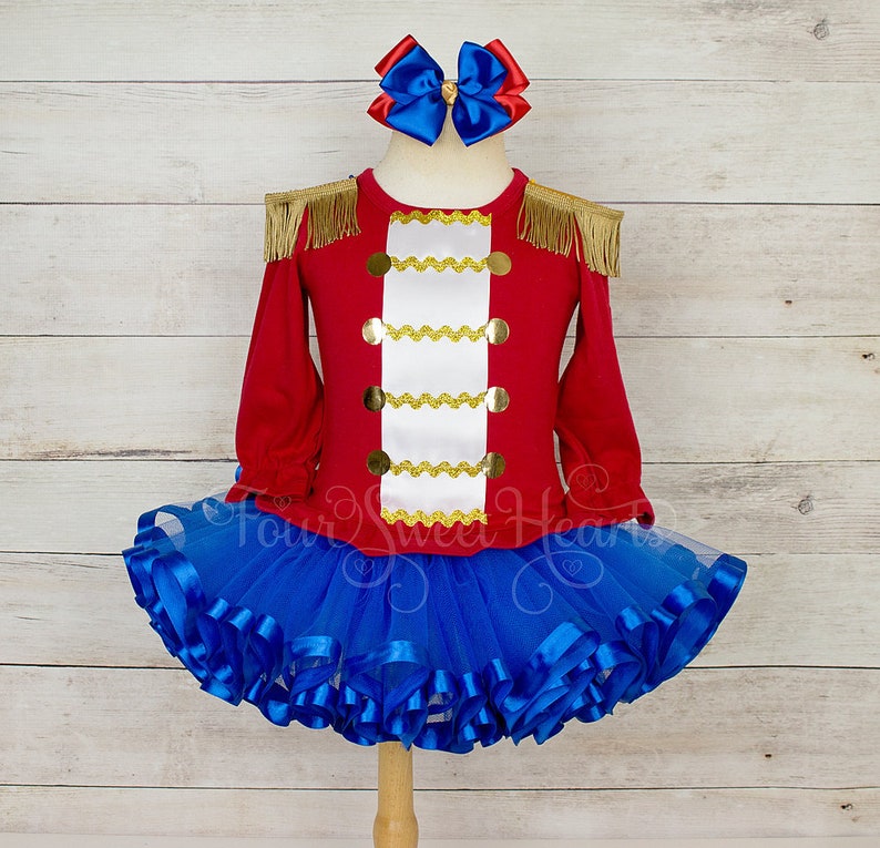 Toy Soldier Dress,Girl Nutcracker Costume,Girl Toy Soldier Costume,Girl Nutcracker Tutu,Christmas Dress,Christmas Tutu, Girl Circus Outfit image 1