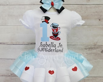 Alice In Wonderland Birthday Outfit Alice Wonderland Dress Alice Costume Onderland Outfit Mad Hatter Outfit Girl Tea Party Birthday Outfit